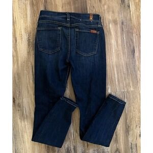 7 For All Mankind Blue Dark Wash "The Skinny" Jeans, Size 23